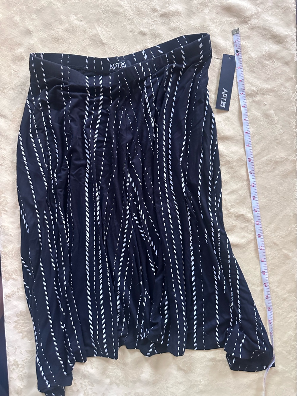 Apt. 9 NWT Black & White Striped Flowing Maxi Skirt